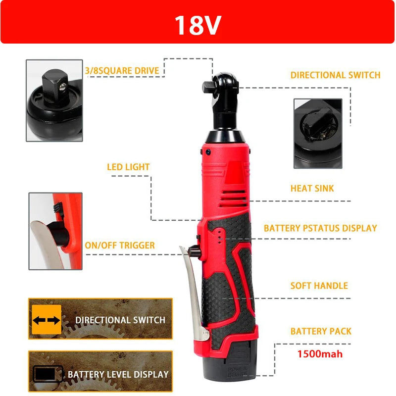 12V/18V  Cordless Rechargeable Electric Impact Wrench