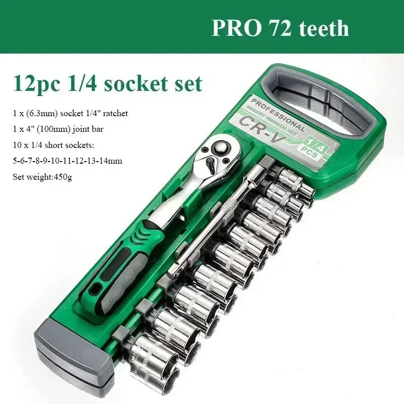 1/4 Inch & 3/8 Inch Socket Sleeve Wrench Set