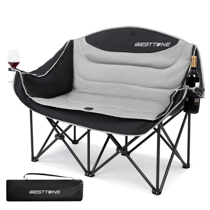 Heavy Duty Double Seat Camping Chair With Cup Holder